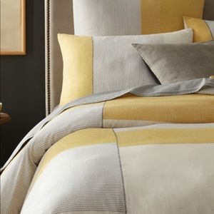 West Elm Steven Alan Stripes Duvet+Pillows 💛🤍💛